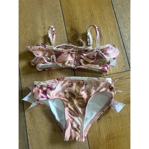 Zimmermann Rosa Spliced Frill Bikini Kids Size US 1 - Picture 2 of 7